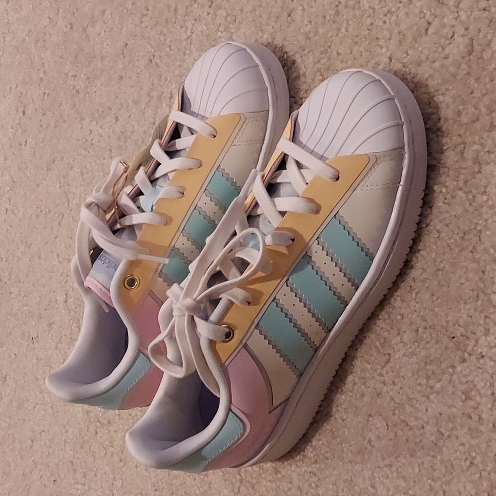 NWT adidas Originals Superstar OT Tech Chalk White/Halo Mint/Clear Pink …